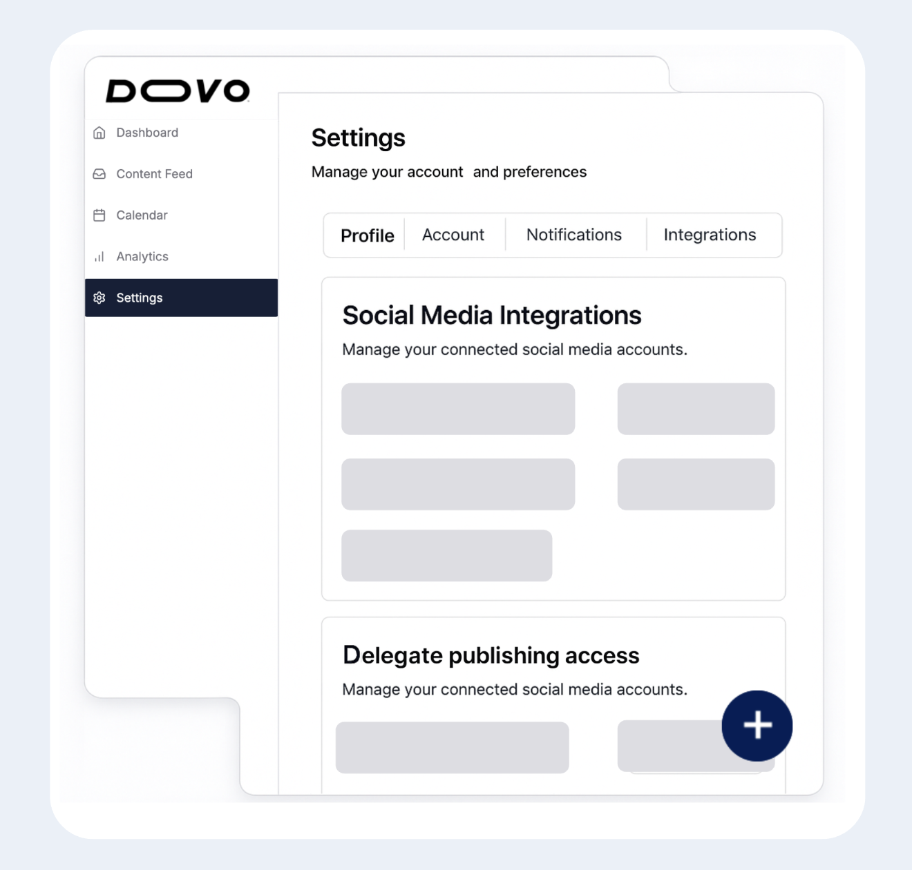 Connect accounts and delegate access interface